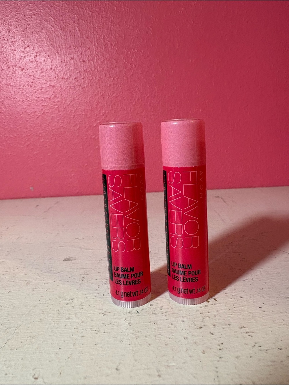 NEW Set of 2 Sealed Avon Flavor Savers Lip Balm Wild Strawberry NWT Gift Travel